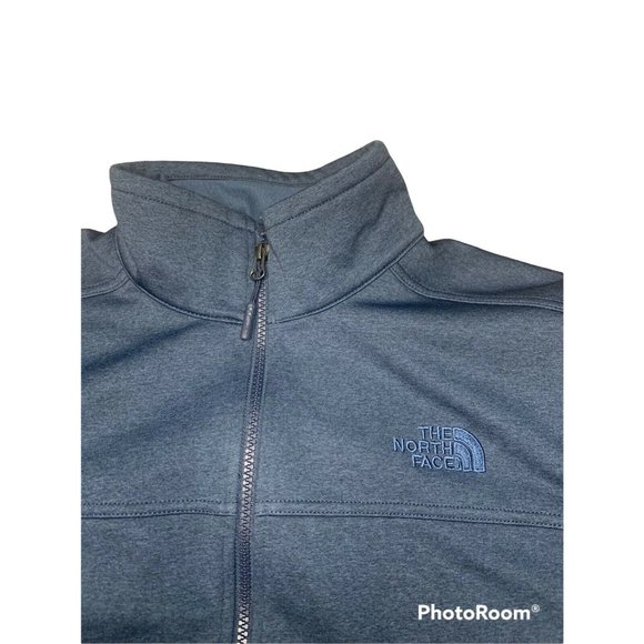 The North Face Windwall Soft Shell Fleece Blue Full Zip Jacket Mens Medium - Picture 2 of 6